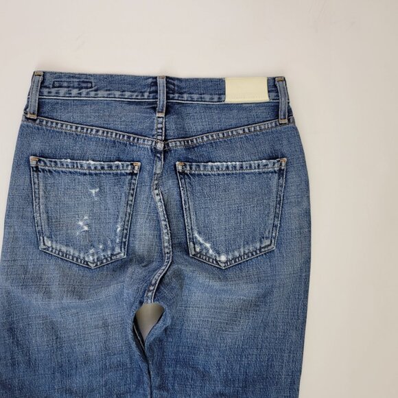 COH Vintage Liya High Rise Classic Fit Distressed Crop Cut off Hem Jean - Picture 3 of 10